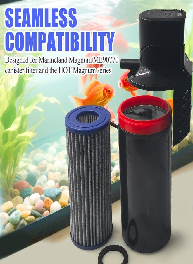 PurifyLogix 4PCS Upgraded Activated Carbon Micron Cartridge Replacement for Marineland Magnum Polishing Internal Canister Filters (ML90770), 2 Cartridge & 2 Rubber Gasket Compare to Part PA0140 - Image 2